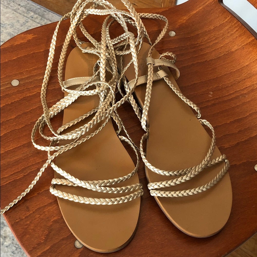 J. Crew Braided Gold Sandals